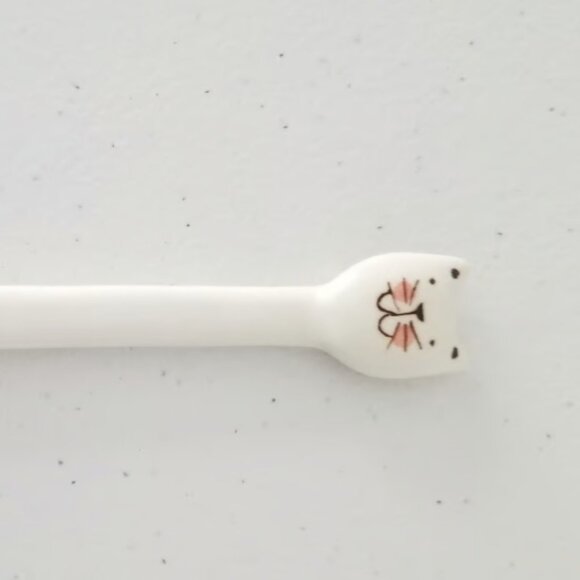 Set of 3 Very Cute Unwaxed Ceramic Cat Spoons for Coffee, Tea or Dessert. - Picture 3 of 8